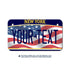 Personalized New York 4" X 7" Aluminum License Plate Version 6 American Flag