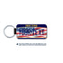 Personalized New York 1.5" X 3" Faux Leather License Plate Key Ring Version 6 American Flag