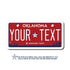Personalized Oklahoma 2" X 4" Aluminum License Plate New Red Plate