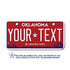 Personalized Oklahoma 3" X 6" Aluminum License Plate New Red Plate