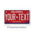 Personalized Oklahoma 4" X 7" Aluminum License Plate New Red