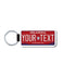 Personalized Oklahoma 1.5" X 3" Vegan Leather License Plate Key Ring New Red