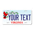 Personalized Virginia 6" X 12" Aluminum License Plate Version 5