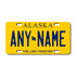 Personalized Alaska 3" X 6" FRP Plastic License Plate Version 2