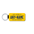Personalized Alaska 1.5" X 3" Faux Leather License Plate Key Ring