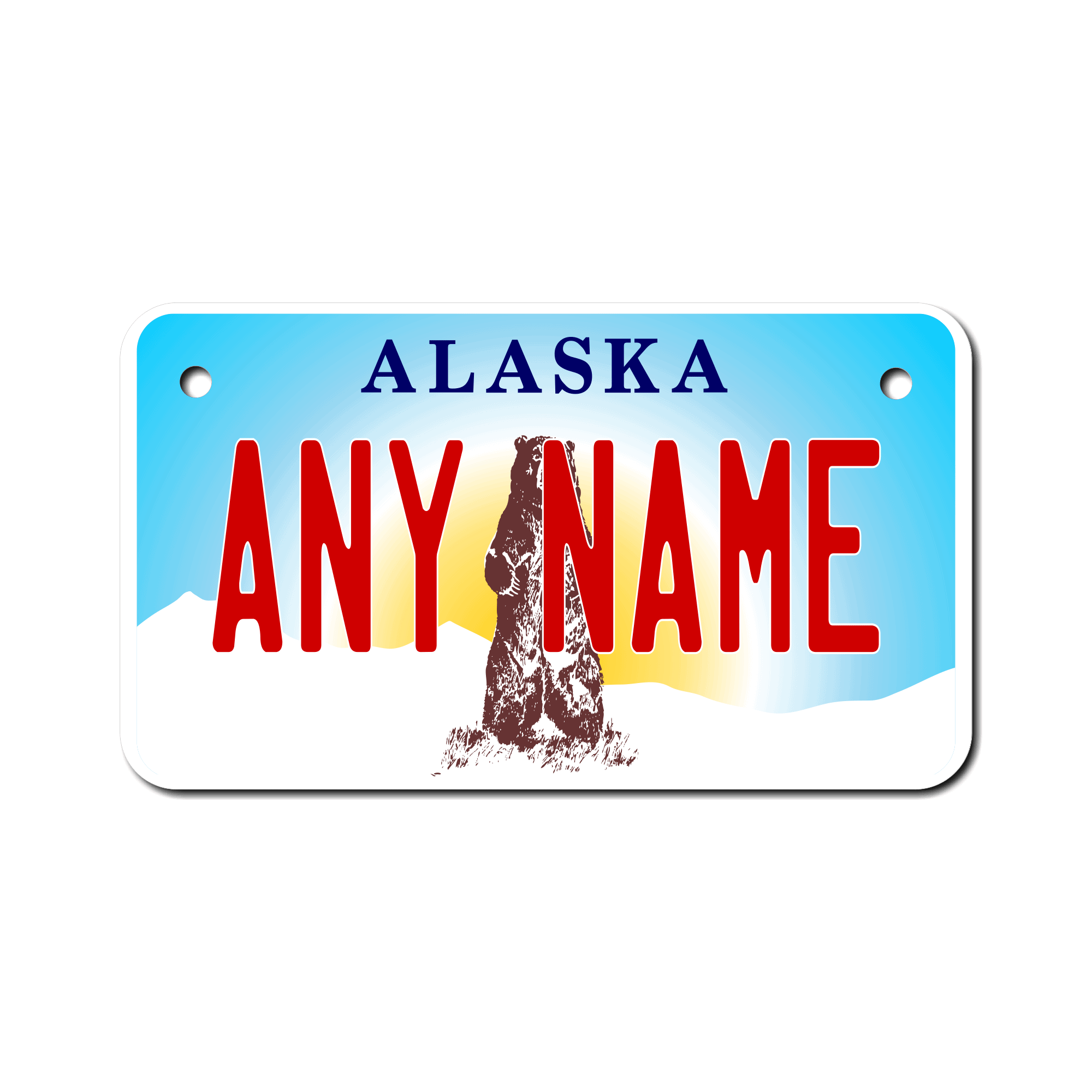 Personalized Alaska 4" X 7" Aluminum License Plate Version 3