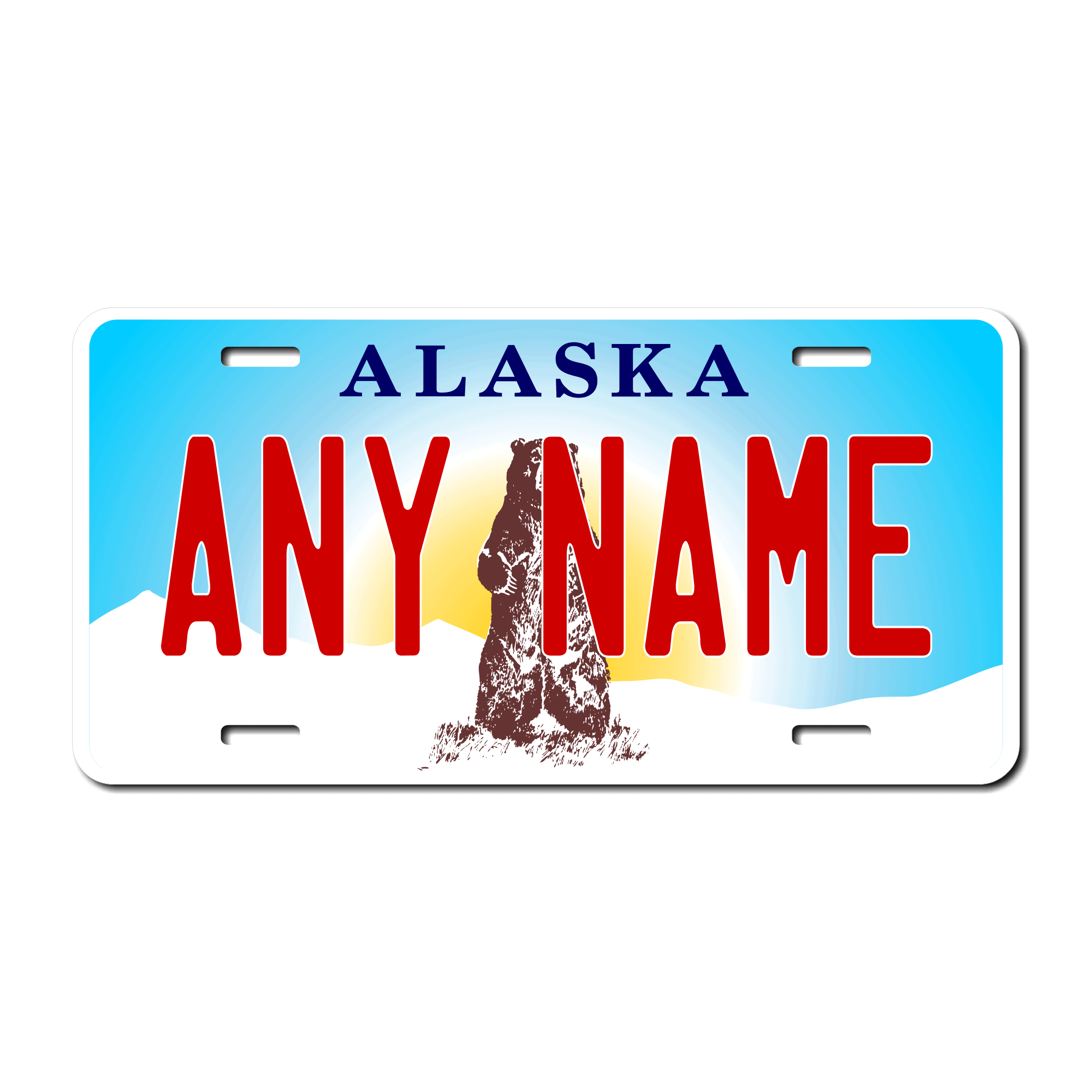 Personalized Alaska 6" X 12" Aluminum License Plate Version 3