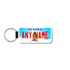 Personalized Alaska 1.5" X 3" Faux Leather License Plate Key Ring