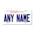 Personalized California 6" X 12" Aluminum License Plate Version 1