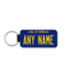 Personalized California 1.5" X 3" Faux Leather License Plate Key Ring