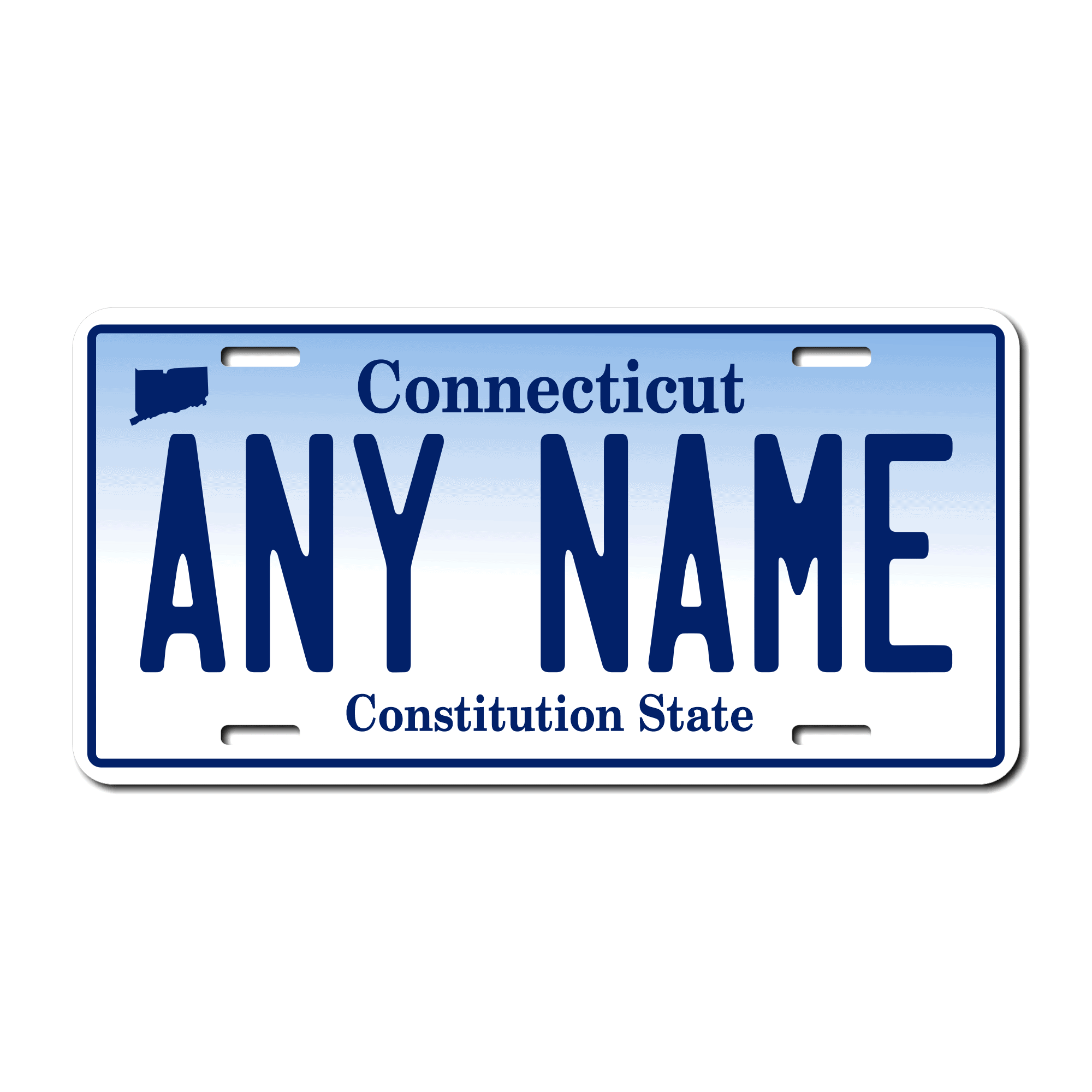 Personalized Connecticut 6" X 12" Aluminum License Plate Version 1