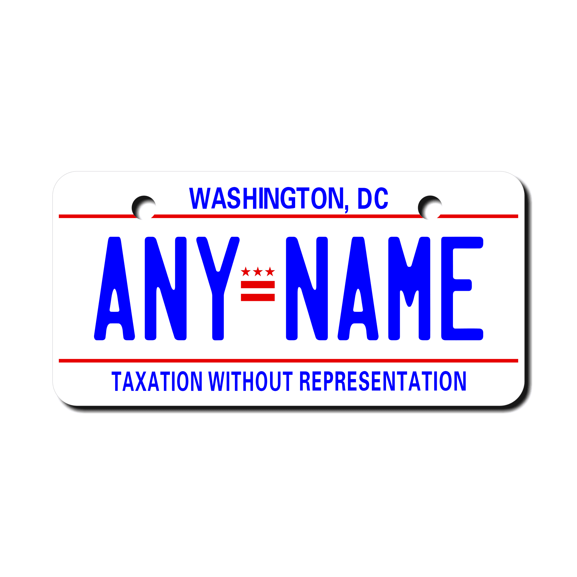 Personalized District of Columbia 2" X 4" Aluminum License Plate Version 1