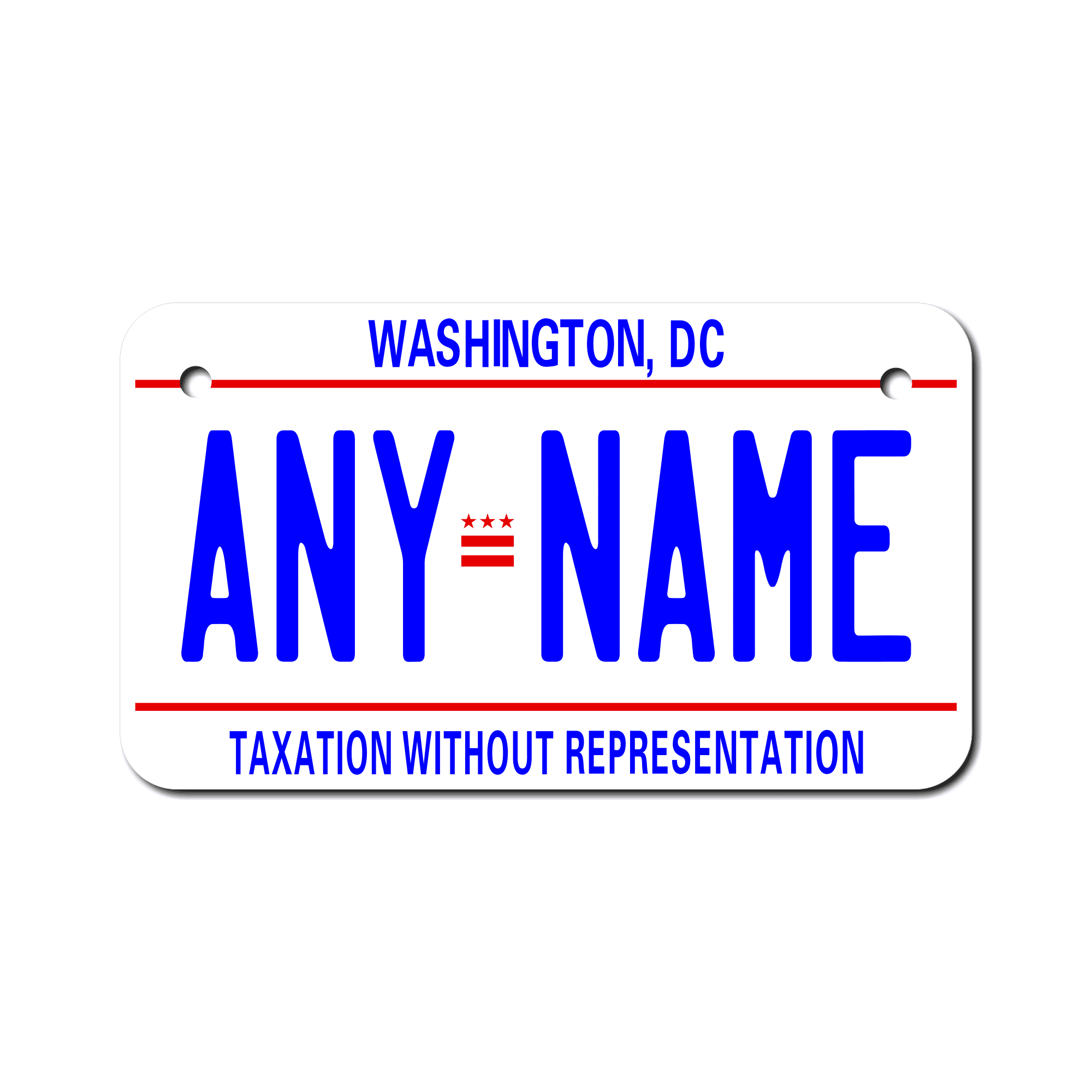 Personalized District of Columbia 4" X 7" Aluminum License Plate Version 1 