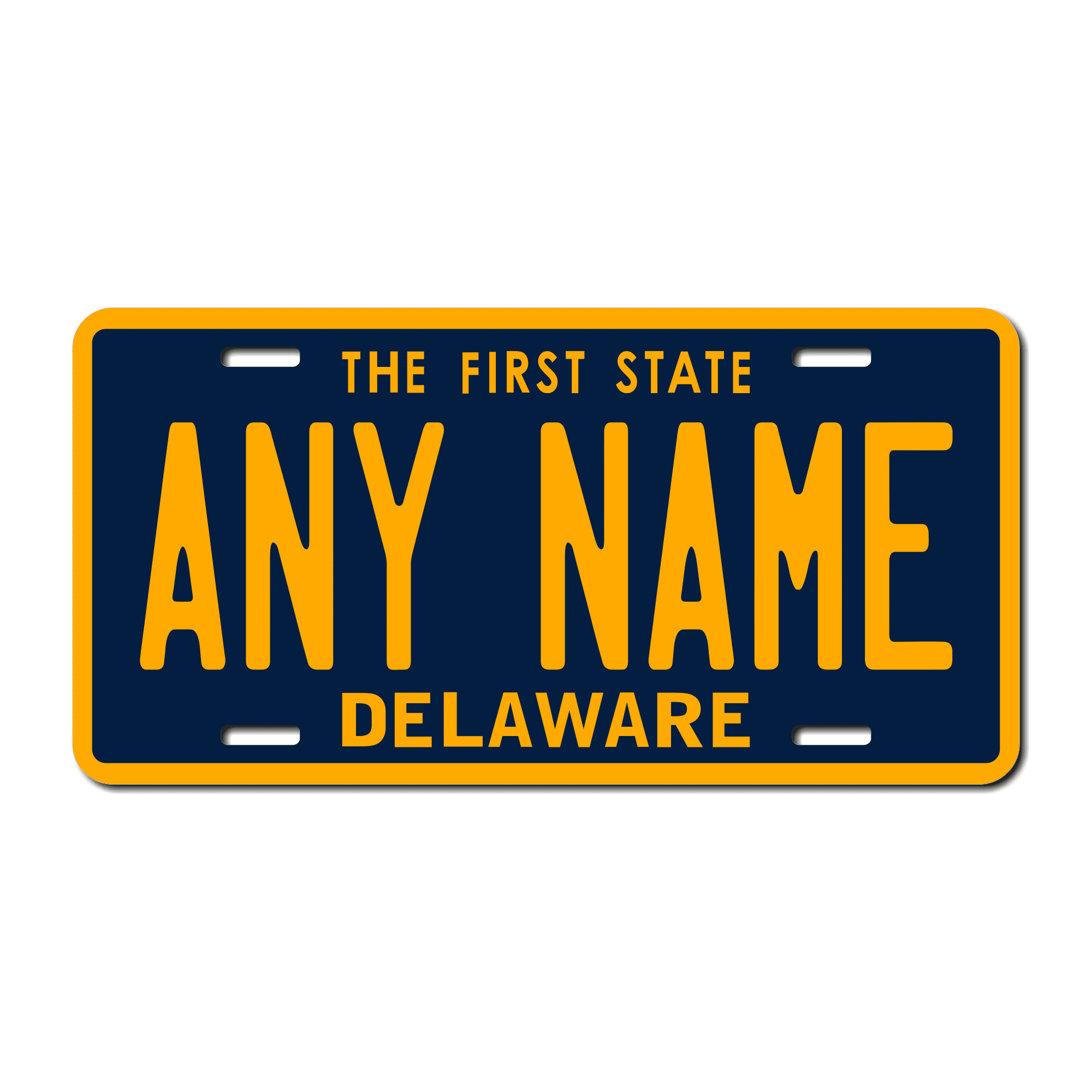Personalized Delaware 6" X 12" Aluminum License Plate Version 1