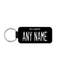 Personalized Delaware 1.5" X 3" Faux Leather License Plate Key Ring Version 2
