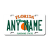 Personalized Florida 3" X 6" FRP Plastic License Plate Version 1