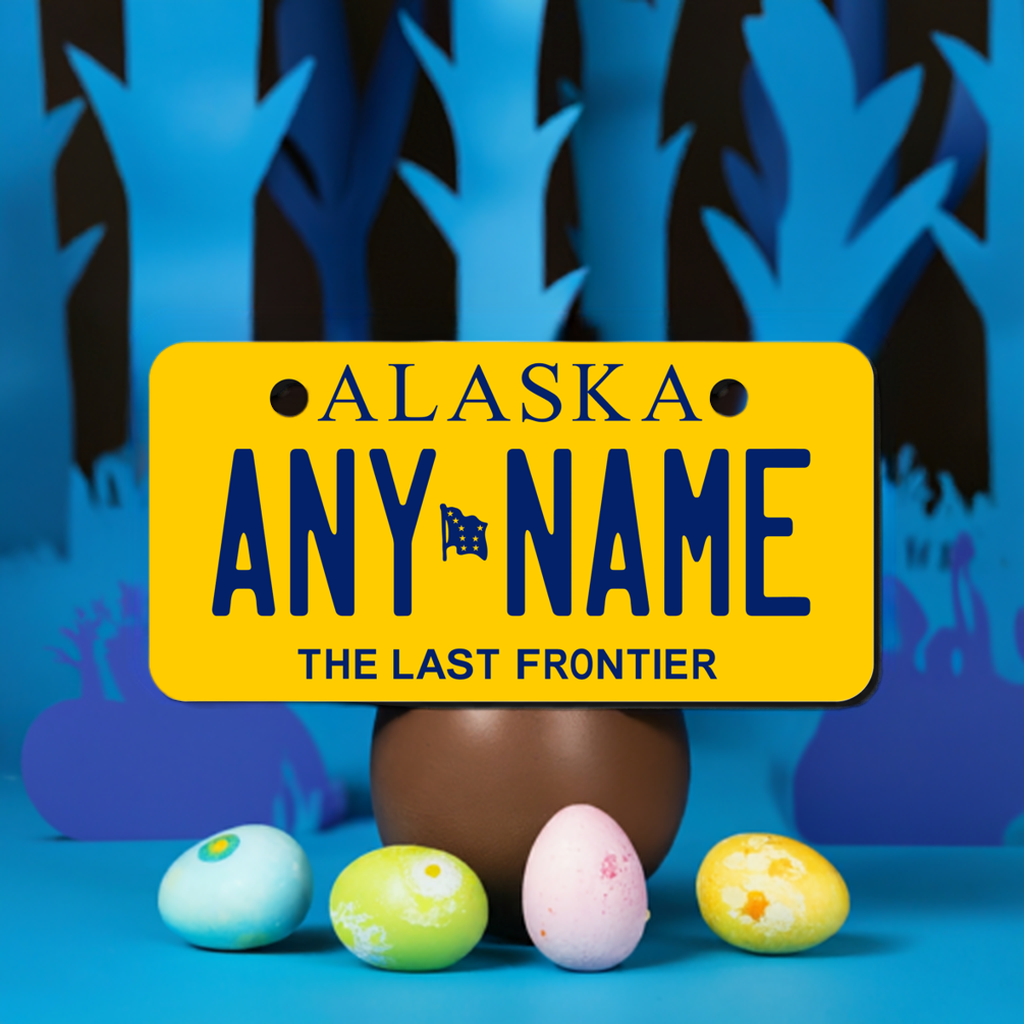 Custom Alaska Mini License Plate by Custom Plate Pros - Size 2X4