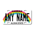 Personalized Hawaii 3" X 6" FRP Plastic License Plate Version 1