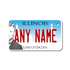 Personalized Illinois 4" X 7" Aluminum License Plate Version 3