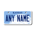 Personalized Kansas 2" X 4" Aluminum License Plate Version 1