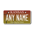 Personalized Kansas 2" X 4" Aluminum License Plate Version 2