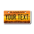 Personalized Kansas 2" X 4" Aluminum License Plate Version 4