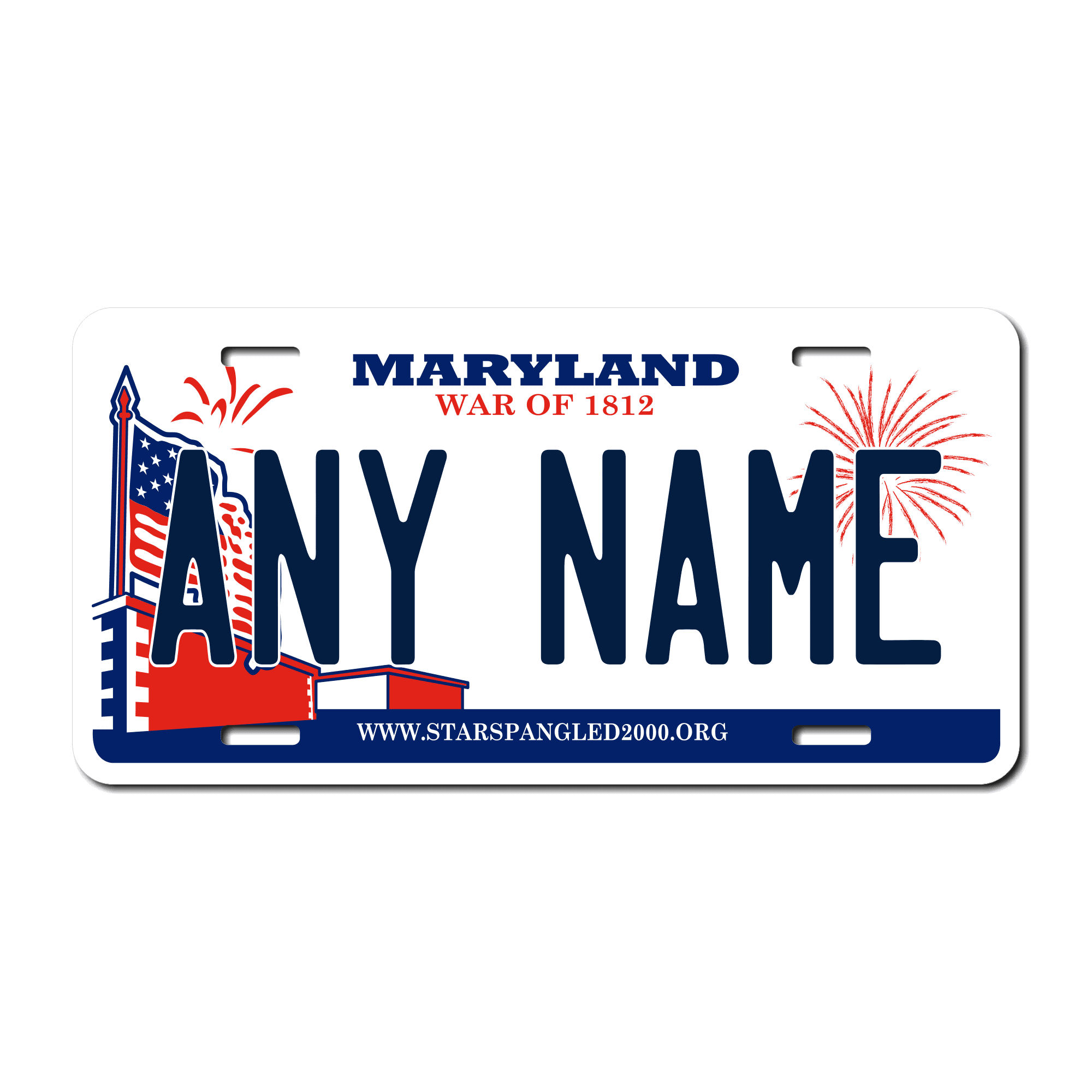 Personalized Maryland 6" X 12" Aluminum License Plate Version 2