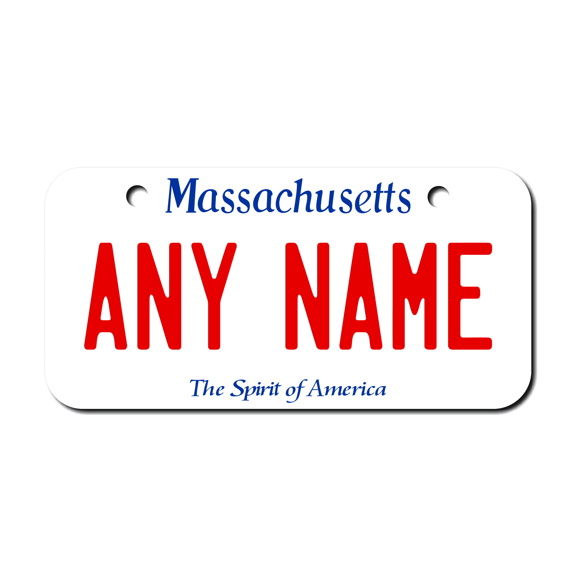 Personalized Massachusetts 3" X 6" Aluminum License Plate Version 1