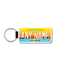 Personalized Michigan 1.5" X 3" Faux Leather License Plate Key Ring