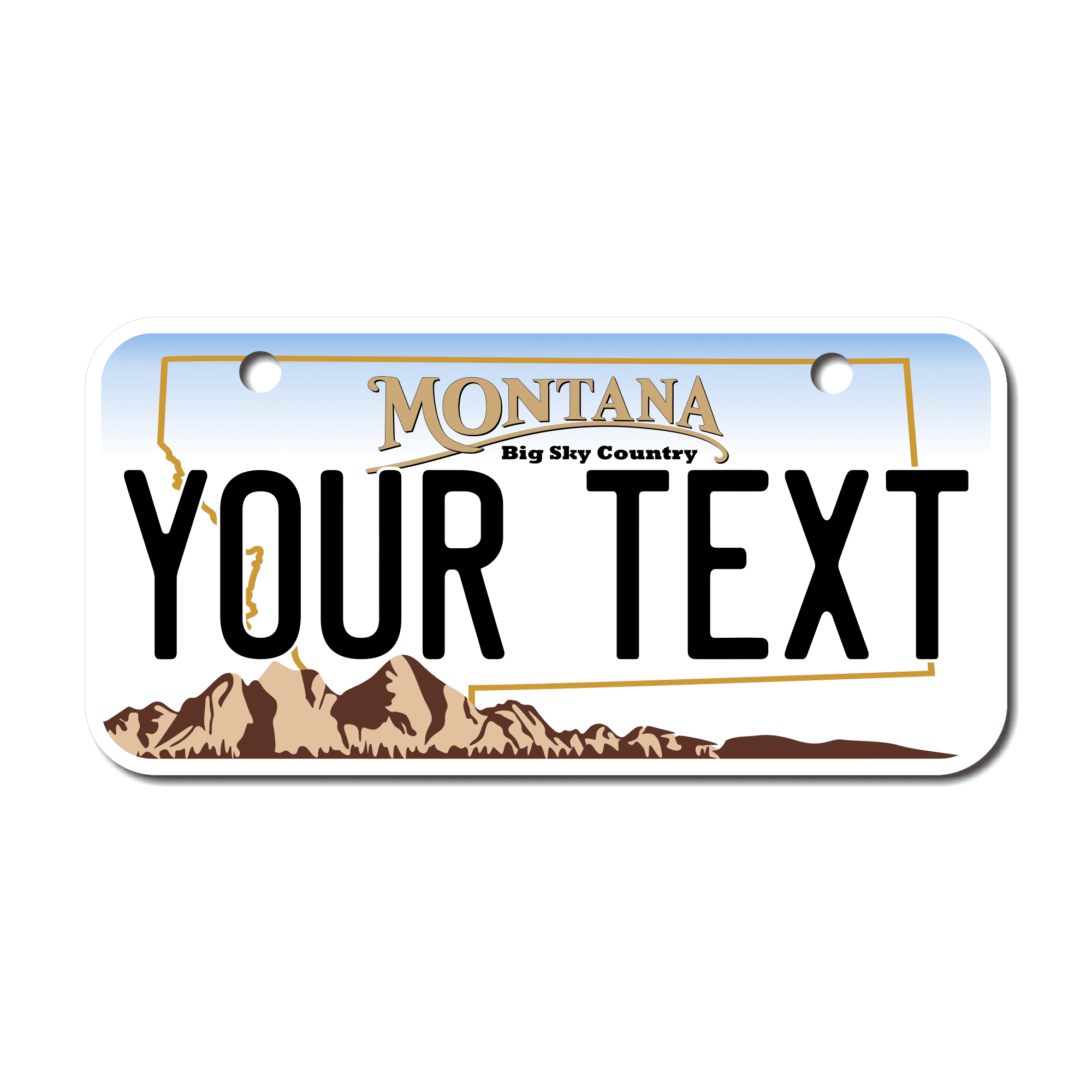 Personalized Montana 3" X 6" Aluminum License Plate Version 1