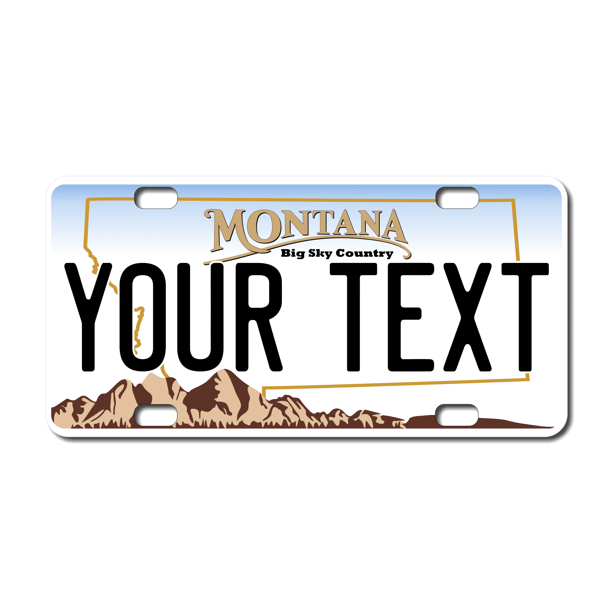 Personalized Montana 3" X 6" FRP Plastic License Plate Version 1