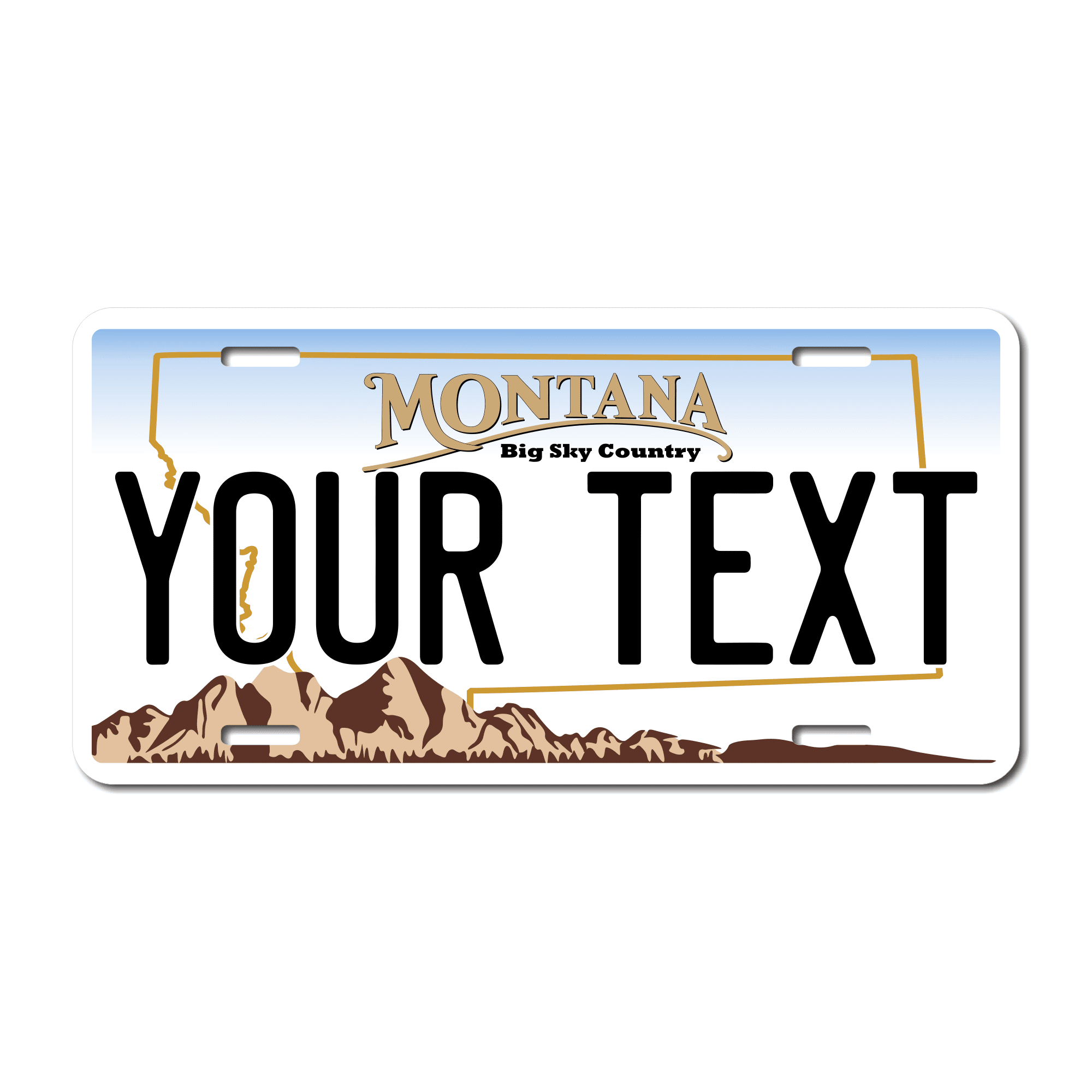 Personalized Montana 6" X 12" Aluminum License Plate Version 1