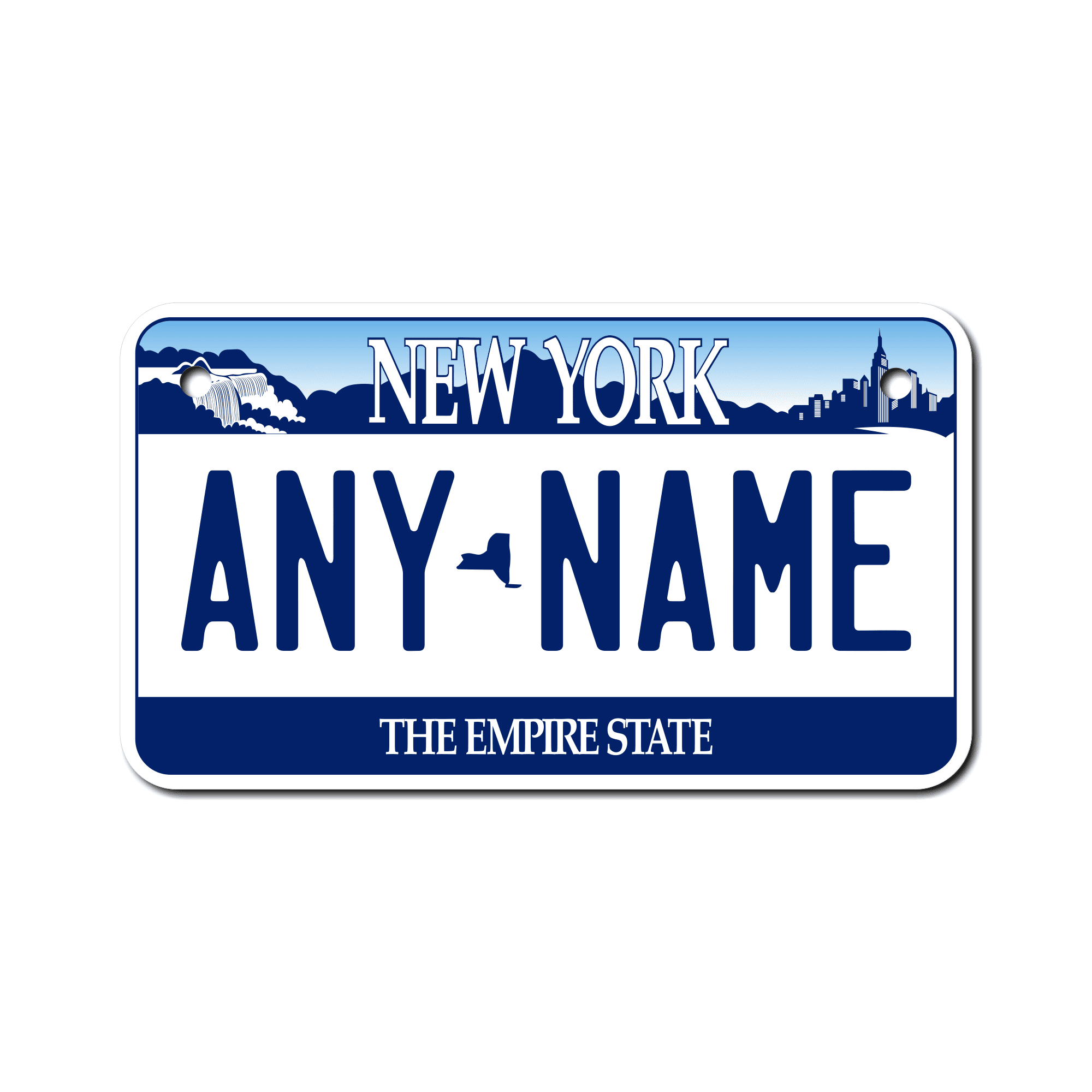 Personalized New York 4" X 7" Aluminum License Plate Version 1