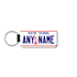 Personalized New York 1.5" X 3" Faux Leather License Plate Key Ring Version 3