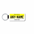Personalized New Jersey 1.5" X 3" Faux Leather License Plate Key Ring