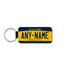Personalized New York 1.5" X 3" Faux Leather License Plate Key Ring Version 2