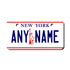 Personalized New York 2" X 4" Aluminum License Plate Version 3
