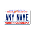 Personalized North Carolina 4" X 7" Aluminum License Plate Version 2