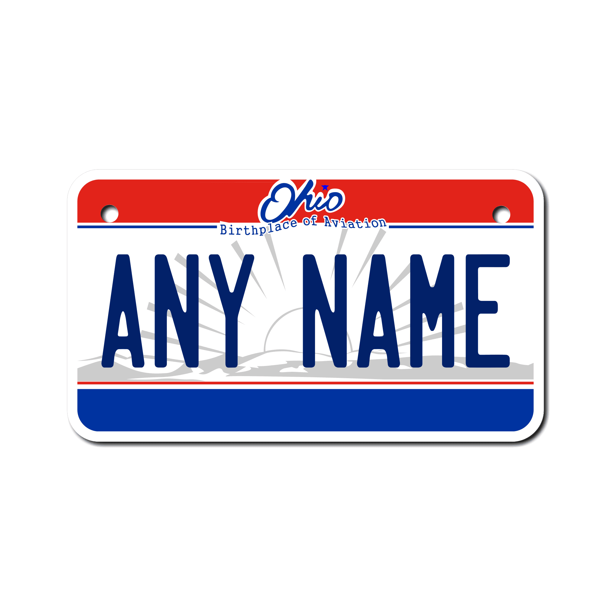 Personalized Ohio 4" X 7" Aluminum License Plate Version 1 