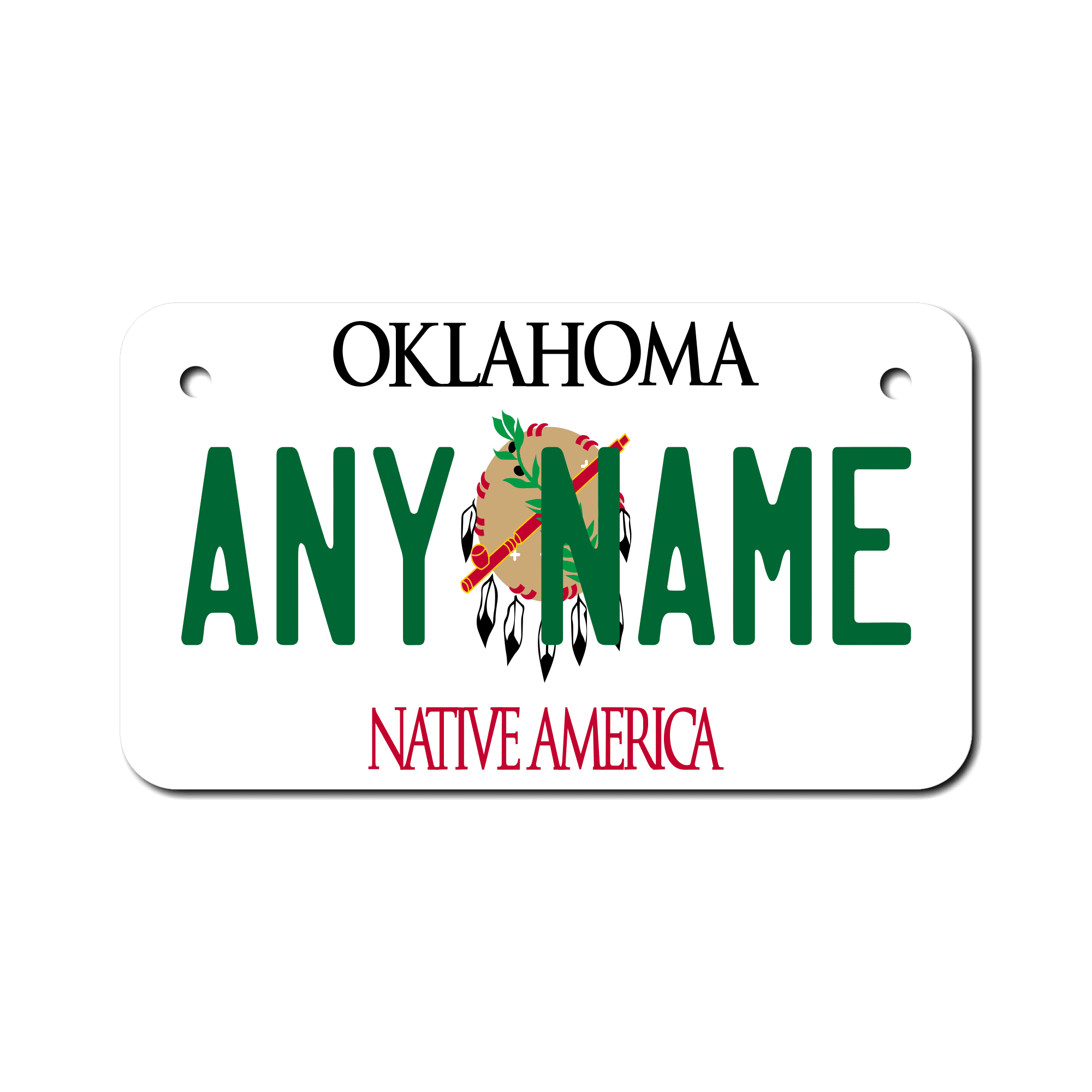 Personalized Oklahoma 4" X 7" Aluminum License Plate Version 1