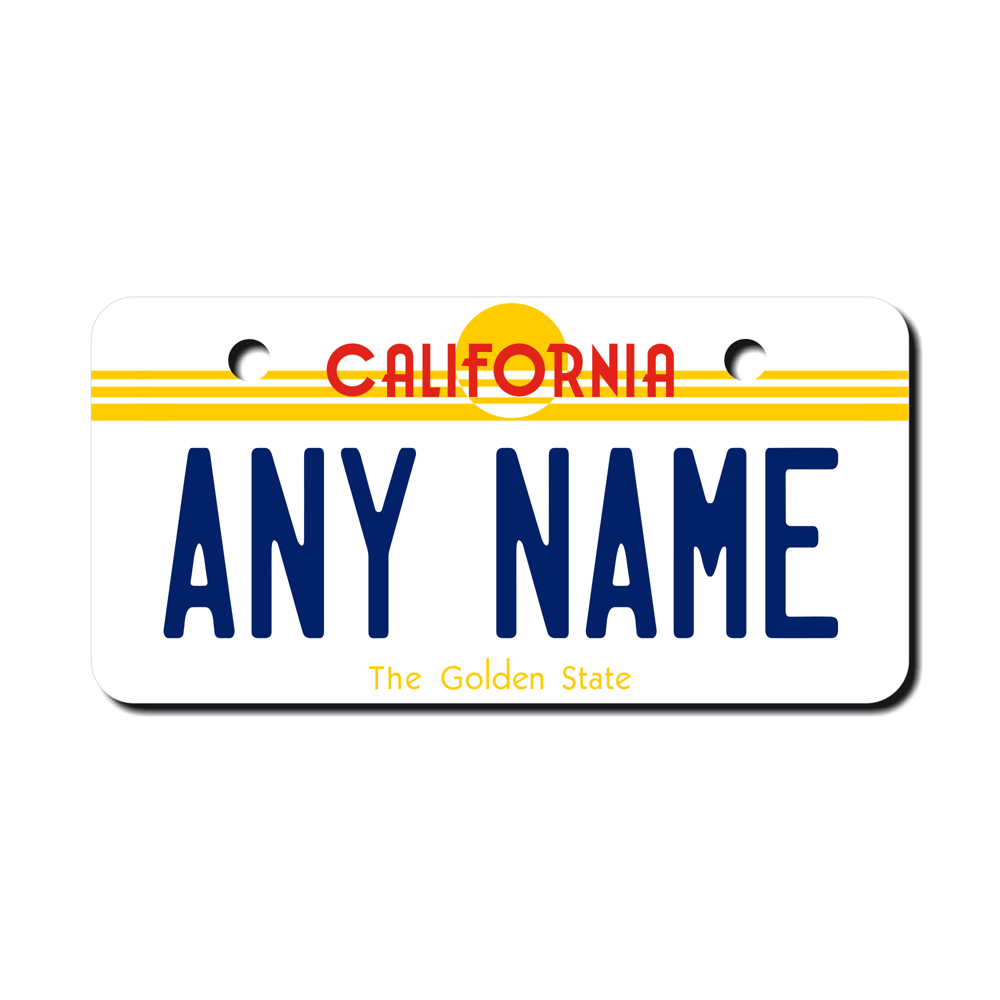 Custom California Yellow Personalized License Plate - Any Text, 6"x12" Aluminum, 1950s Style