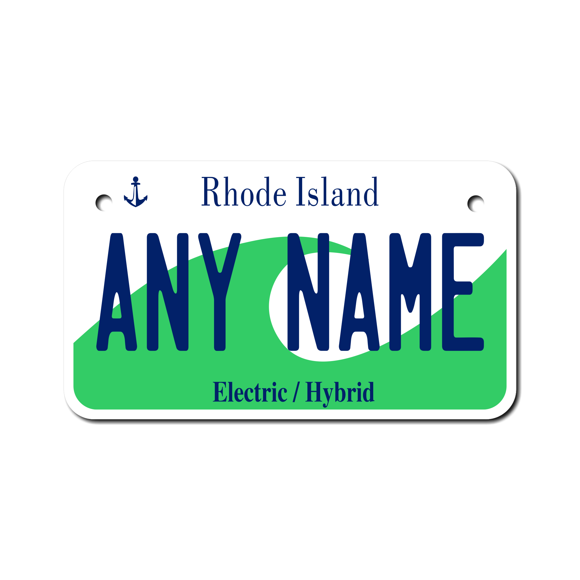Personalized Rhode Island 4" X 7" Aluminum License Plate Version 2