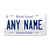 Personalized Rhode Island 6" X 12" Aluminum License Plate Version 1