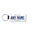 Personalized Rhode Island 1.5" X 3" Faux Leather License Plate Key Ring Version 1