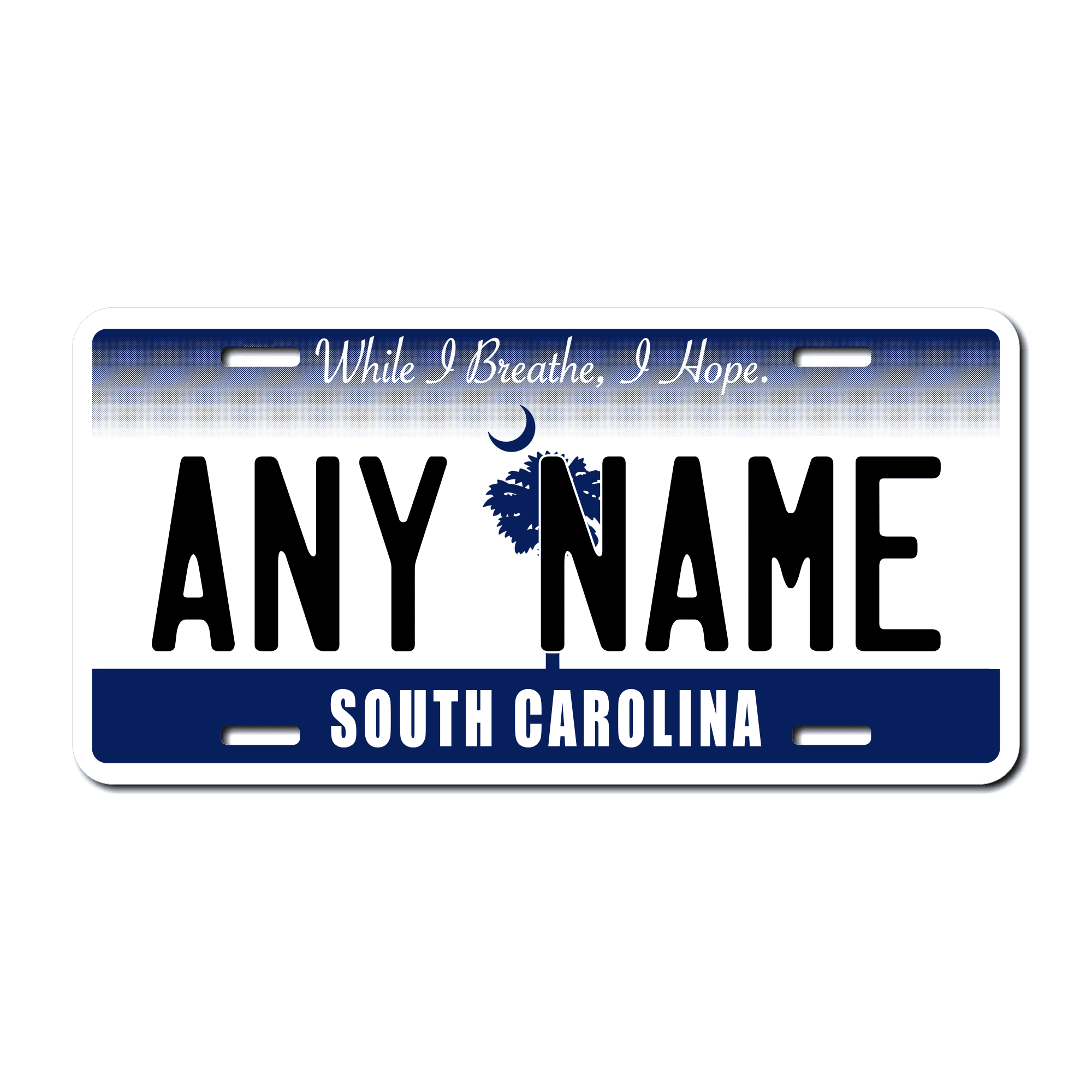 Personalized South Carolina 6" X 12" Aluminum License Plate Version 4