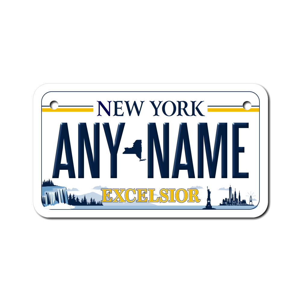 Personalized New York 4" X 7" Aluminum License Plate Version 4