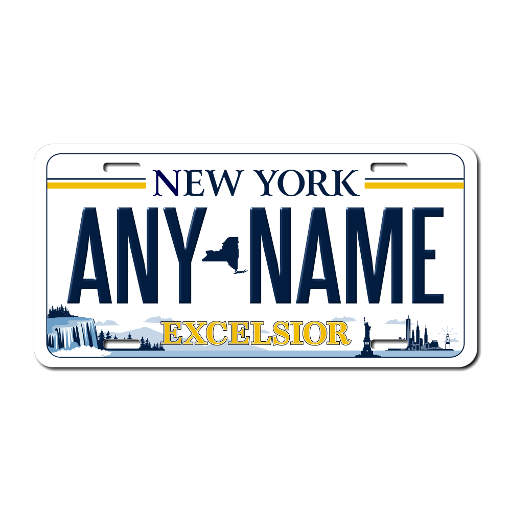 Personalized New York 6" X 12" Aluminum License Plate Version 4