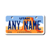 Personalized Utah 2" X 4" Aluminum License Plate Version 1