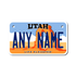 Personalized Utah 4" X 7" Aluminum License Plate Version 2