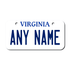 Personalized Virginia 3" X 6" Aluminum License Plate Version 2